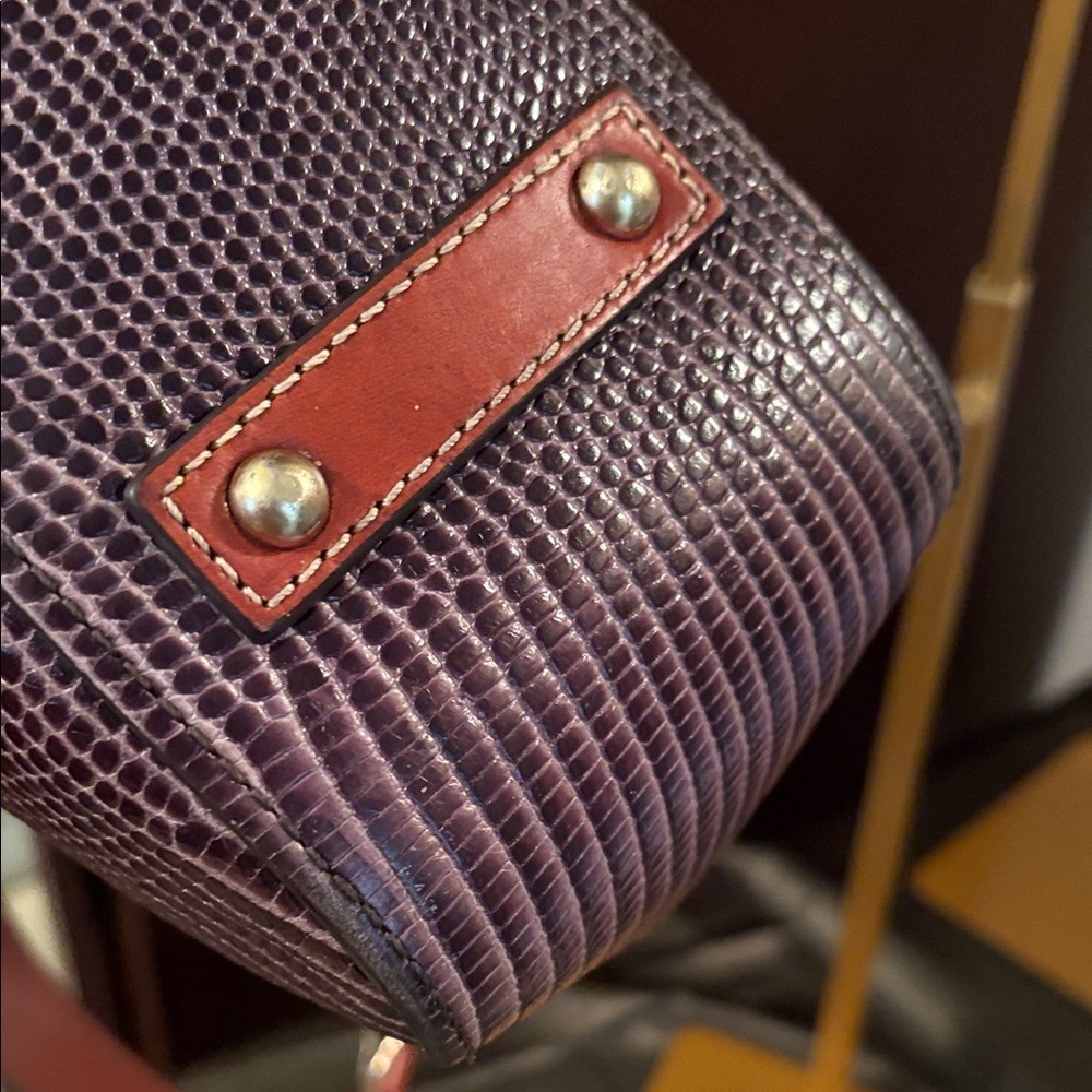 Dooney & Bourke Black and Brown Lizard embossed hobo Bag - Picture 7 of 12